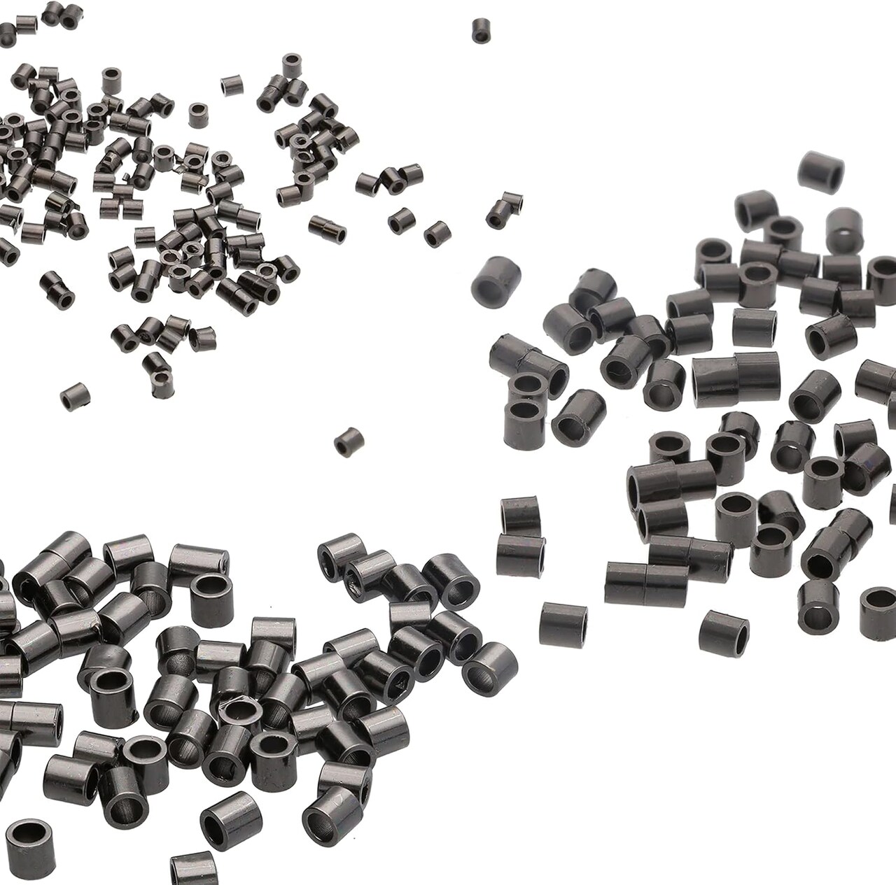 The Beadsmith Tube Crimp Beads, Assorted Sizes, Black Oxide Color, Uniform Cylindrical Shape, No Sharp Edges, Designed to Secure The Ends of Jewelry Stringing Wires and